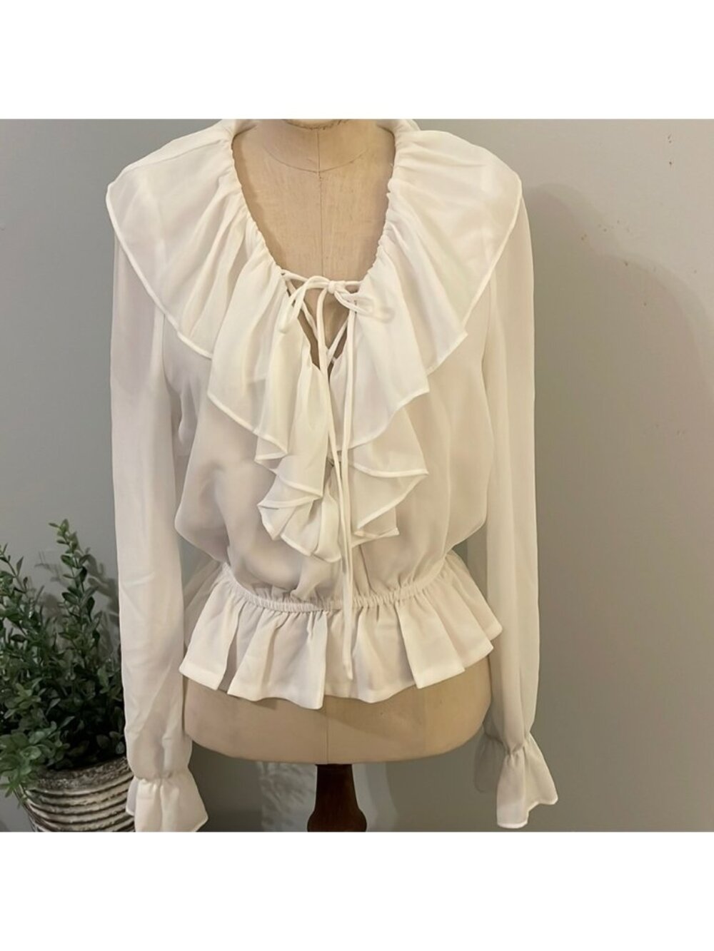 White Ruffle Crop Top